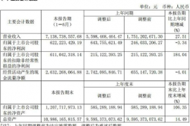 重庆啤酒发布上半年业绩报告，次日股价跌停
